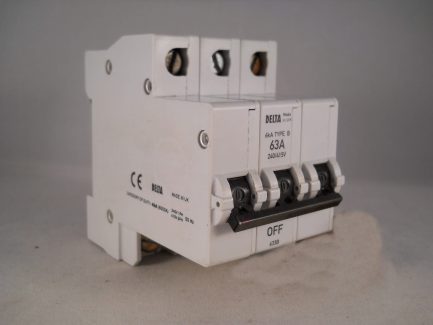 MEM MCB 63 Amp Type B Triple Pole 3 Phase Breaker 63A Memshield Bill 633B 633MB