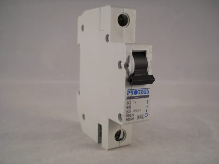 Proteus MCB 6 Amp Single Pole Circuit Breaker B6 Type B 6A 606B1