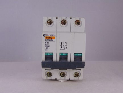 Merlin Gerin MCB 20 Amp Triple Pole 3 Phase Breaker Type B 20A C60HB320 25871 - Image 2