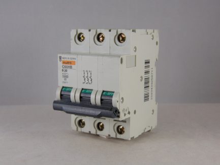 Merlin Gerin MCB 20 Amp Triple Pole 3 Phase Breaker Type B 20A C60HB320 25871 - Image 3