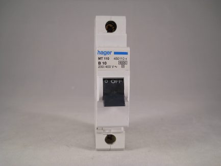 Hager MCB 10 Amp Single Pole Circuit Breaker Type B 10A B10 450110 MT110 - Image 2