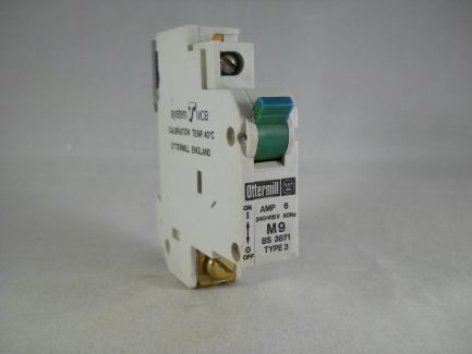 Ottermill MCB 6 Amp Single Pole Circuit Breaker M9 Type 3 6A System T T3C1006