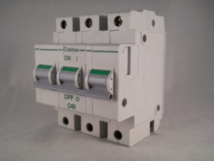Crabtree Polestar MCB 40 Amp Type C 40A Triple Pole 3 Phase Breaker 63C/40 - Image 3