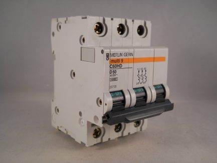 Merlin Gerin MCB 50 Amp Triple Pole 3 Phase Breaker Type D 50A C60HD350 25735