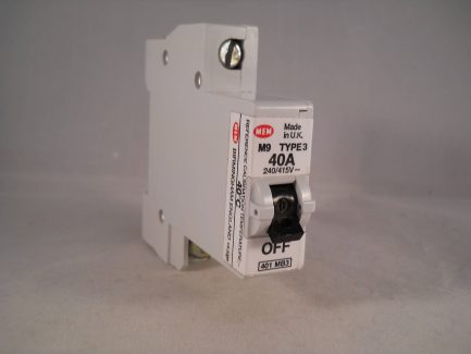 MEM MCB Type 3 40 Amp M9 Single Pole 40A Memshield 1 T401C 3T401 401MC 401MB3