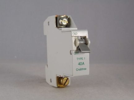 Crabtree SB6000 MCB 40 Amp Single Pole Breaker Type 1 40A 610/40
