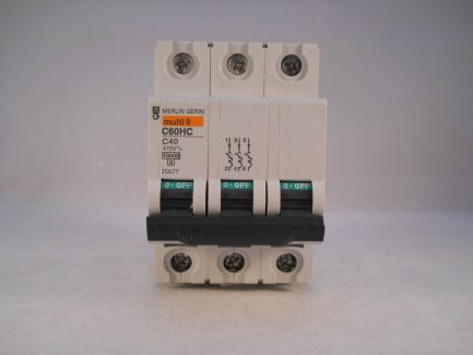 Merlin Gerin MCB 40 Amp Triple Pole 3 Phase Breaker Type C 40A C60HC340 25677 - Image 2