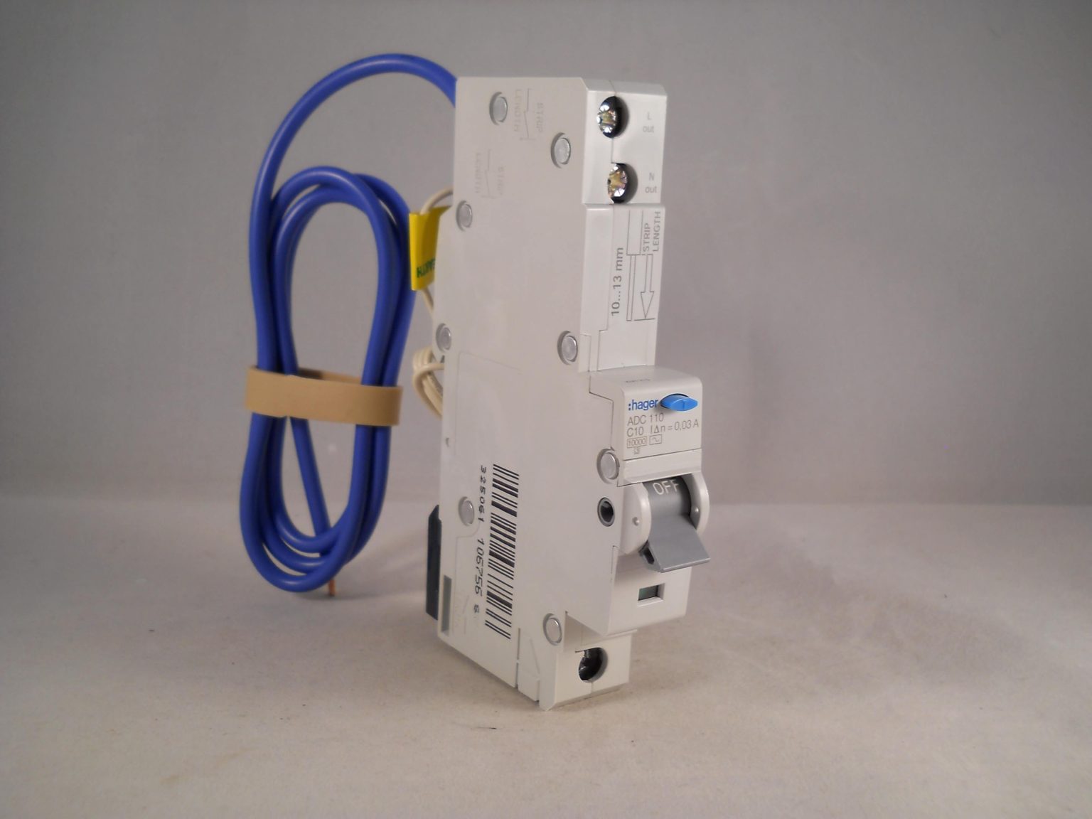 Hager RCBO 10 Amp 30mA Type C 10A 106756 C10 ADC Range ADC110 NEW ...