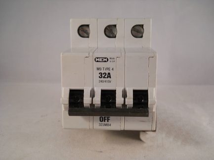 MEM MCB 32 Amp Type 4 M9 Triple Pole 3 Phase Breaker 32A Memshield 1 323D 323MB4 - Image 2