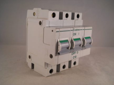 Crabtree Polestar MCB 10 Amp Type C 10A Triple Pole 3 Phase Breaker 63C/10