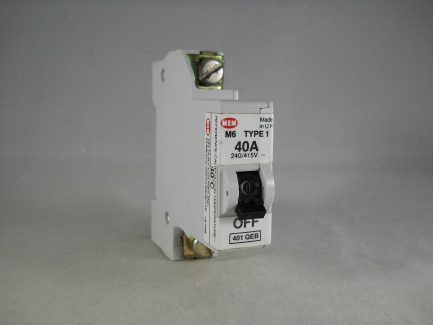 MEM MCB Type 1 40 Amp M6 Single Pole 40A Circuit Breaker Memera 21 401QB 401QEB