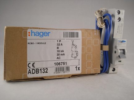 Hager RCBO 32 Amp 30mA Type B 32A 106751 B32 ADB Range ADB132 NEW