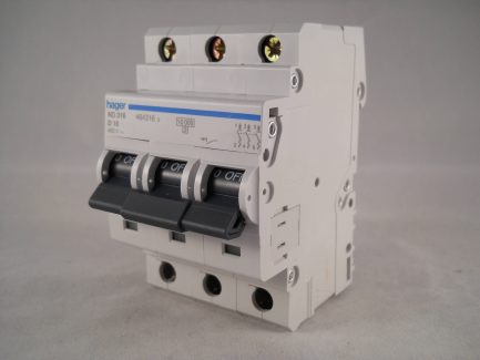 Hager MCB 16 Amp Triple Pole 3 Phase Circuit Breaker Type D 16A 464316 ND316 - Image 3