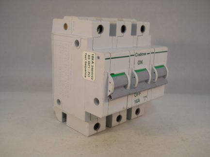 Crabtree Polestar MCB 16 Amp Type 3 16A Triple Pole 3 Phase Breaker 633/16