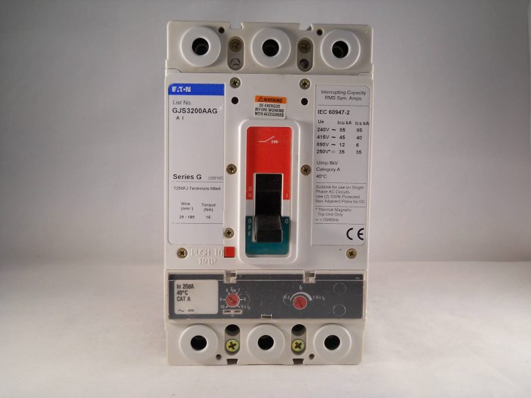 Eaton MCCB 200 Amp Triple Pole 200A 3 Phase Breaker Series G GJS3200AAG