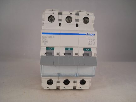 Hager MCB 16 Amp Triple Pole 3 Phase Circuit Breaker Type C 16A NCN316A - Image 2