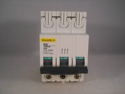 Square D MCB 16 Amp Triple Pole 3 Phase Breaker Type D 16A Loadcentre KQ10D316 - Image 2