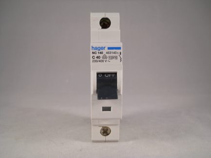 Hager MCB 40 Amp Single Pole Circuit Breaker Type C 40A C40 463140 NC140 - Image 2