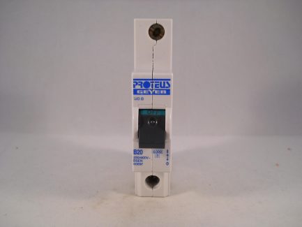 Proteus MCB 20 Amp Single Pole Circuit Breaker Type B 20A Geyer 620B - Image 2