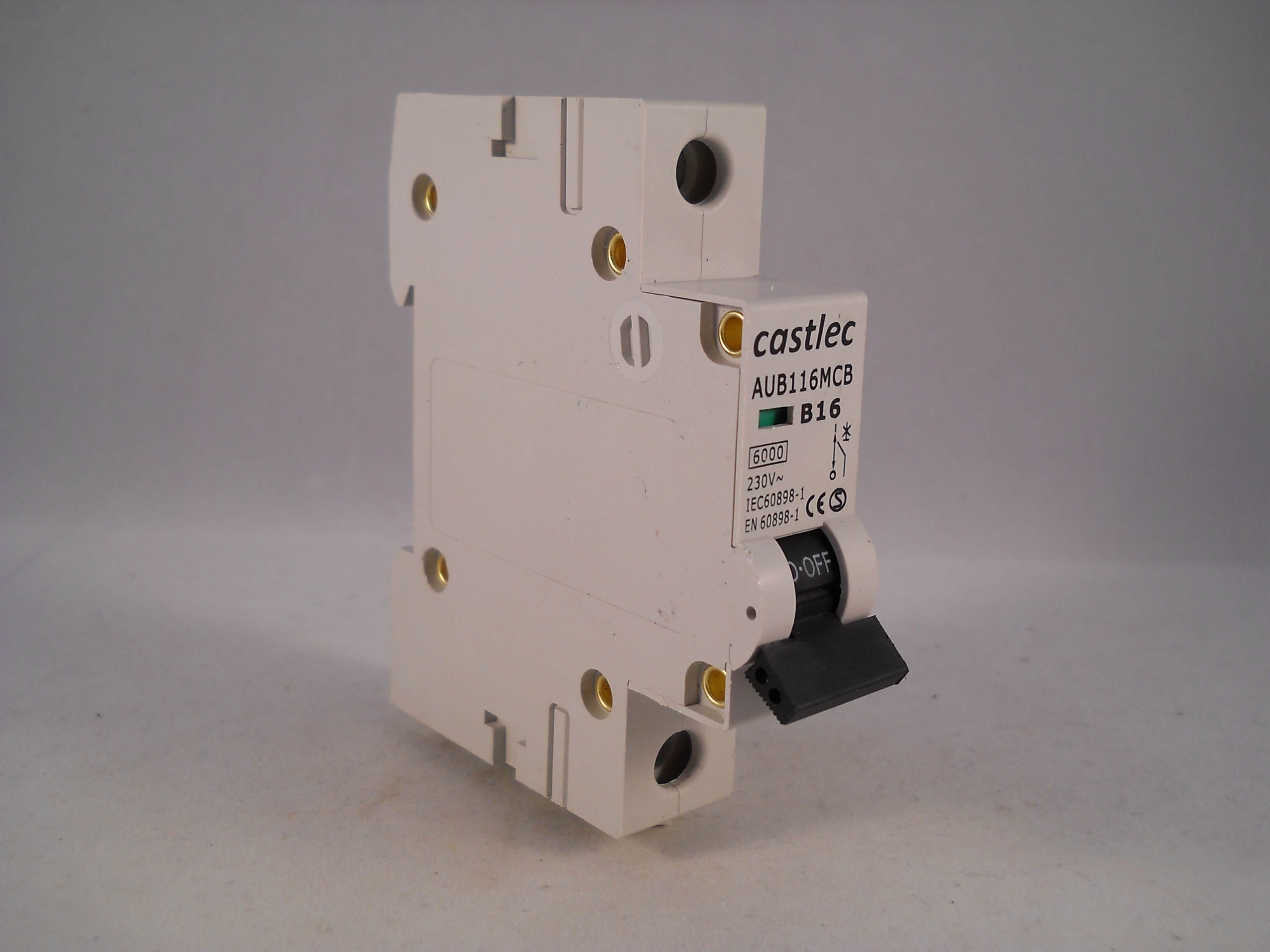 Castlec MCB 16 Amp Type B 16A Single Pole Circuit Breaker B16 AUB1 ...