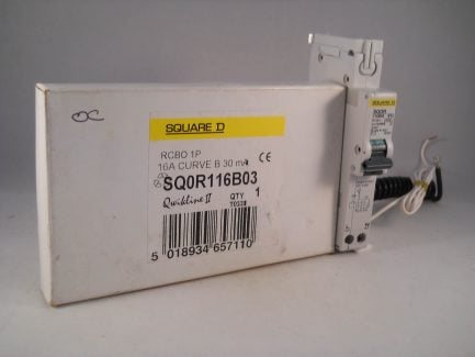 Square D RCBO 16 Amp 30mA Type B 16A SQOR KQ Loadcentre Qwikline SQOR116B03 NEW
