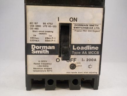 Dorman Smith Loadline MCCB 200 Amp Triple Pole 3 Phase 200A AA LLBAAT200 - Image 5