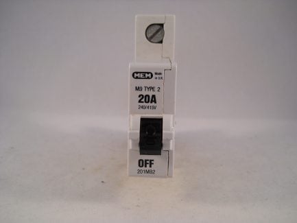 MEM Type 2 MCB 20 Amp M9 Single Pole 20A Memshield Breaker 201B 201MB 201MB2 - Image 2