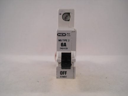 MEM MCB Type 2 6 Amp M9 Single Pole 6A Memshield Circuit Breaker 61MB2 - Image 2
