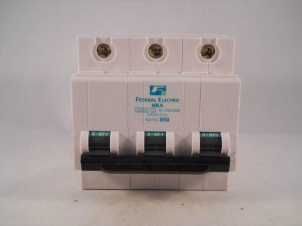Federal Electric MCB 50 Amp Type B 50A Triple Pole B50 Stablok HBA HBA3P50 - Image 2