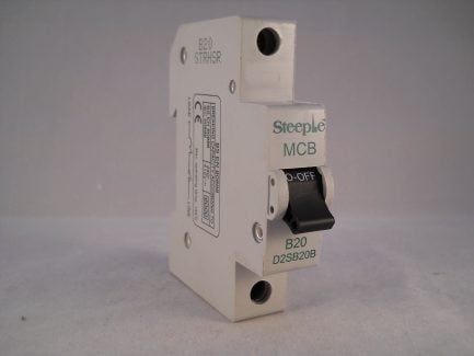 Steeple MCB 20 Amp Type B 20A Single Pole Circuit Breaker D2SB20B