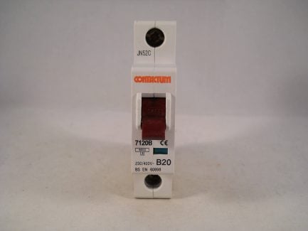 Contactum MCB 20 Amp Type B 20A Single Pole Circuit Breaker 7120B - Image 2