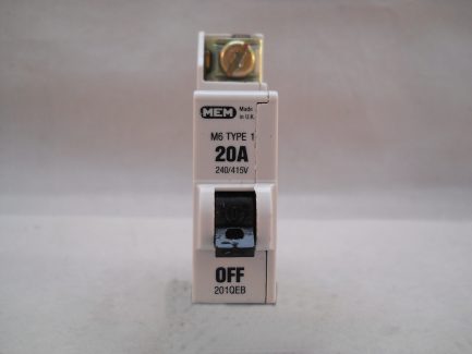 MEM MCB Type 1 20 Amp M6 Single Pole 20A Circuit Breaker Memera 21 201QB 201QEB - Image 2