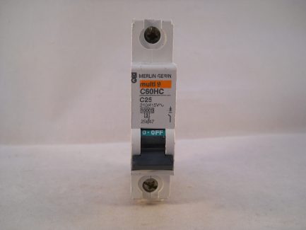 Merlin Gerin MCB 25 Amp Single Pole Breaker Type C 25A Multi9 C60HC125 25647 - Image 2