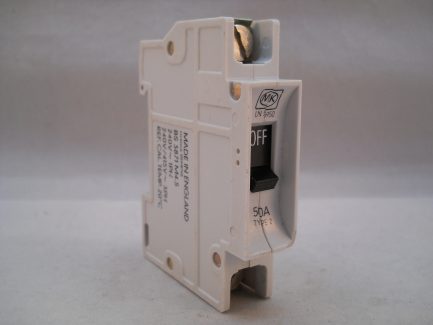 MK MCB 50 Amp Single Pole Circuit Breaker Type 2 50A Sentry LN5950