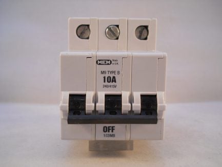 MEM MCB 10 Amp Type B Triple Pole 3 Phase M9 10A Memshield T103B 103MB2 103MB - Image 2