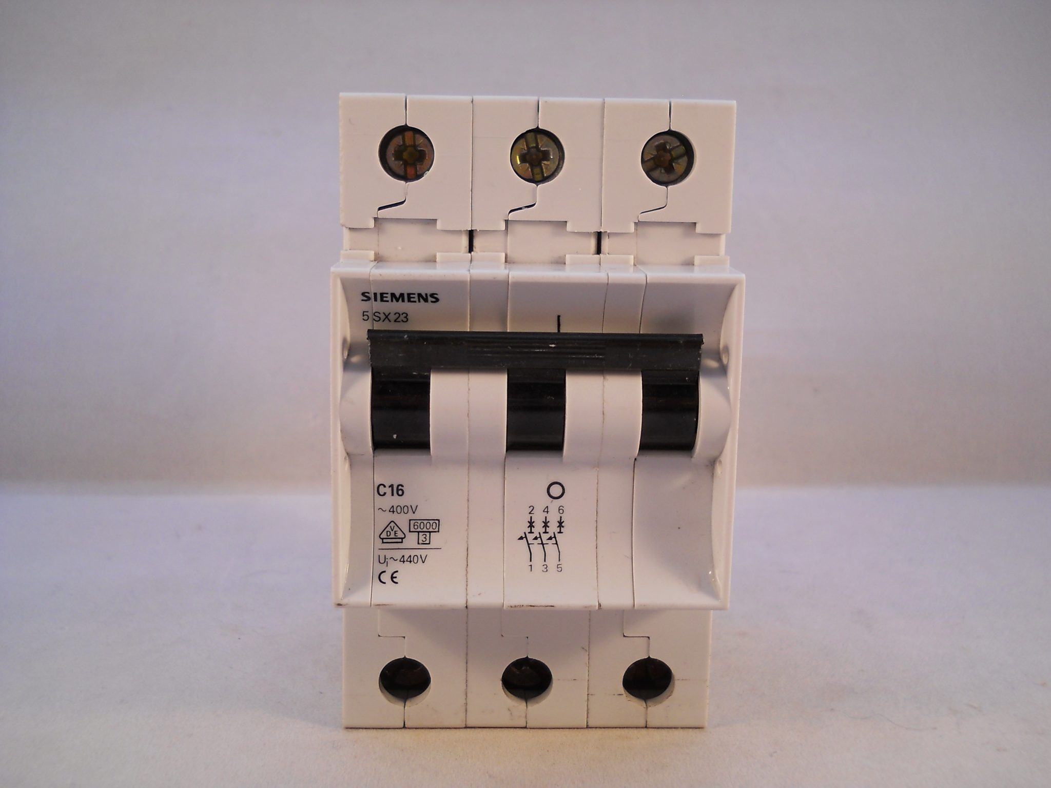Siemens MCB 16 Amp 5SX23 Type C Triple Pole 16A 3 Phase Circuit Breaker