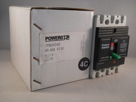 Crabtree Powerstar MCCB 40 Amp Triple Pole 3 Phase 40A G Frame 7PBGN340 NEW