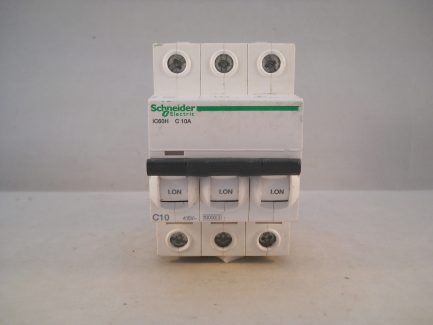 Schneider MCB 10 Amp Acti9 iC60H Type C 10A Triple Pole 3 Phase A9F54310 - Image 2