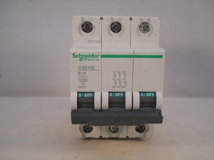 Schneider MCB 16 Amp Triple Pole 3 Phase Type B 16A C60HB316 Merlin Gerin 25870 - Image 2