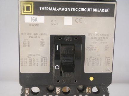Square D MCCB 16 Amp Triple Pole 3 Phase 16A Series 2 i-Line Breaker SFA3016 - Image 5