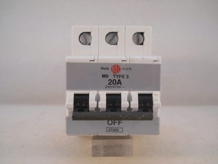 Bill MCB 20 Amp Type 3 M9 Triple Pole 3 Phase 20A Memshield 1 203MC 203MB3 3T203 - Image 2