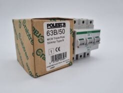 Crabtree Polestar MCB 50 Amp Type B 50A Triple Pole 3 Phase Breaker 63B/50 NEW