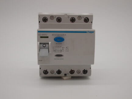 Hager RCD 80 Amp 30mA Four Pole 80A RCCB 164356 CD480U - Image 2