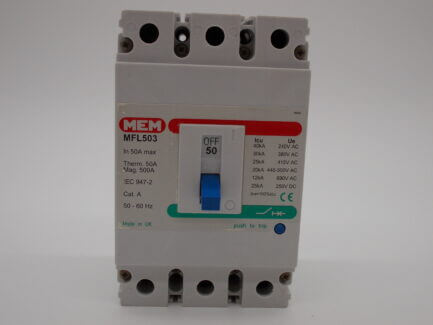MEM MCCB 50 Amp Triple Pole 50A 3 Phase Breaker Bill TLF503 Memshield 2 MFL503 NEW - Image 3