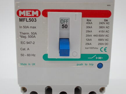 MEM MCCB 50 Amp Triple Pole 50A 3 Phase Breaker Bill TLF503 Memshield 2 MFL503 NEW - Image 6