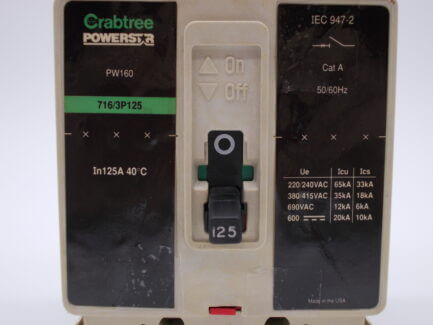 Crabtree Powerstar MCCB 125 Amp Triple Pole 3 Phase 125A PW160 716/3P125 - Image 4