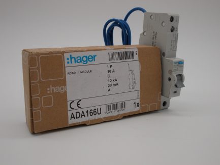 Hager RCBO 16 Amp 30mA Type C 16A 106852 C16 ADA Range ADA166U NEW