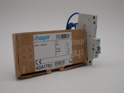 Hager RCBO 20 Amp 30mA Type C 20A 106853 C20 ADA Range ADA170U NEW