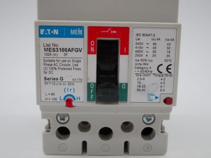 Eaton MCCB 100 Amp Triple Pole 100A 3 Phase Series G GEB3100FFG MES3100AFGV - Image 5