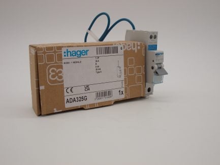Hager RCBO 25 Amp 30mA Type B 25A Compact B25 ADA Range ADA325G NEW